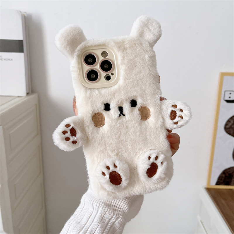 한국 3D 만화 곰돌이 푹신한 봉제 커플 폰 케이스 아 - Apple Iphone 15 리뷰 및 가격