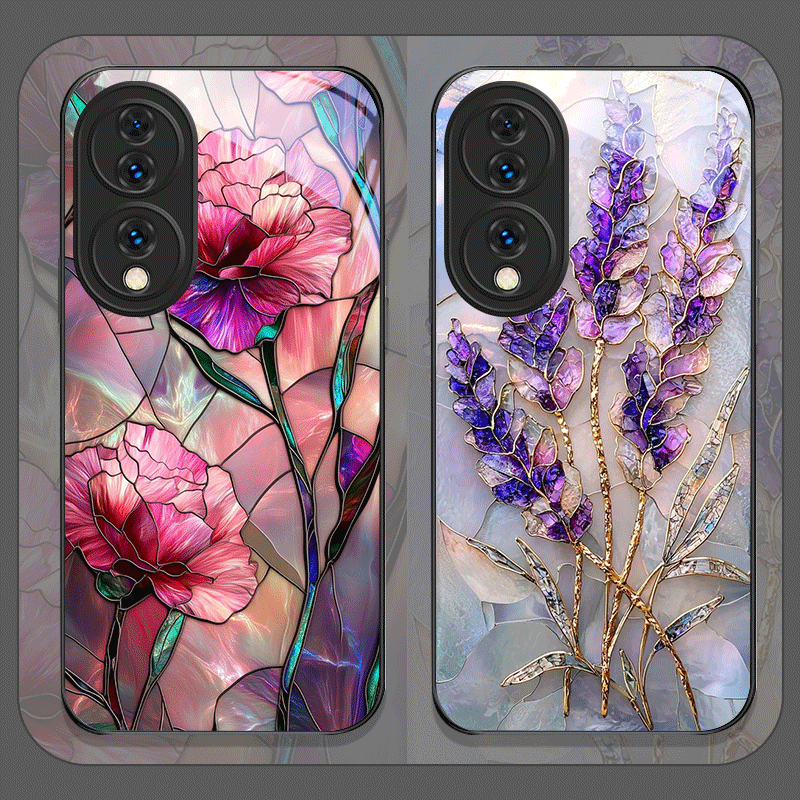 아름다운 꽃무늬 대리석 질감 강화유리 휴대폰 케이스 ( - Huawei Nova 12 리뷰 및 가격